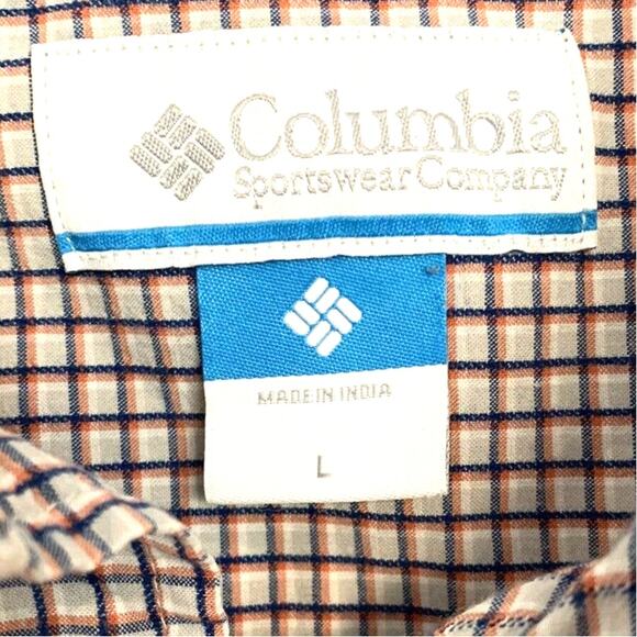Columbia Sport Button Down L Shirt Mens Plaid Check Long Sleeve Business Casual - Picture 3 of 9
